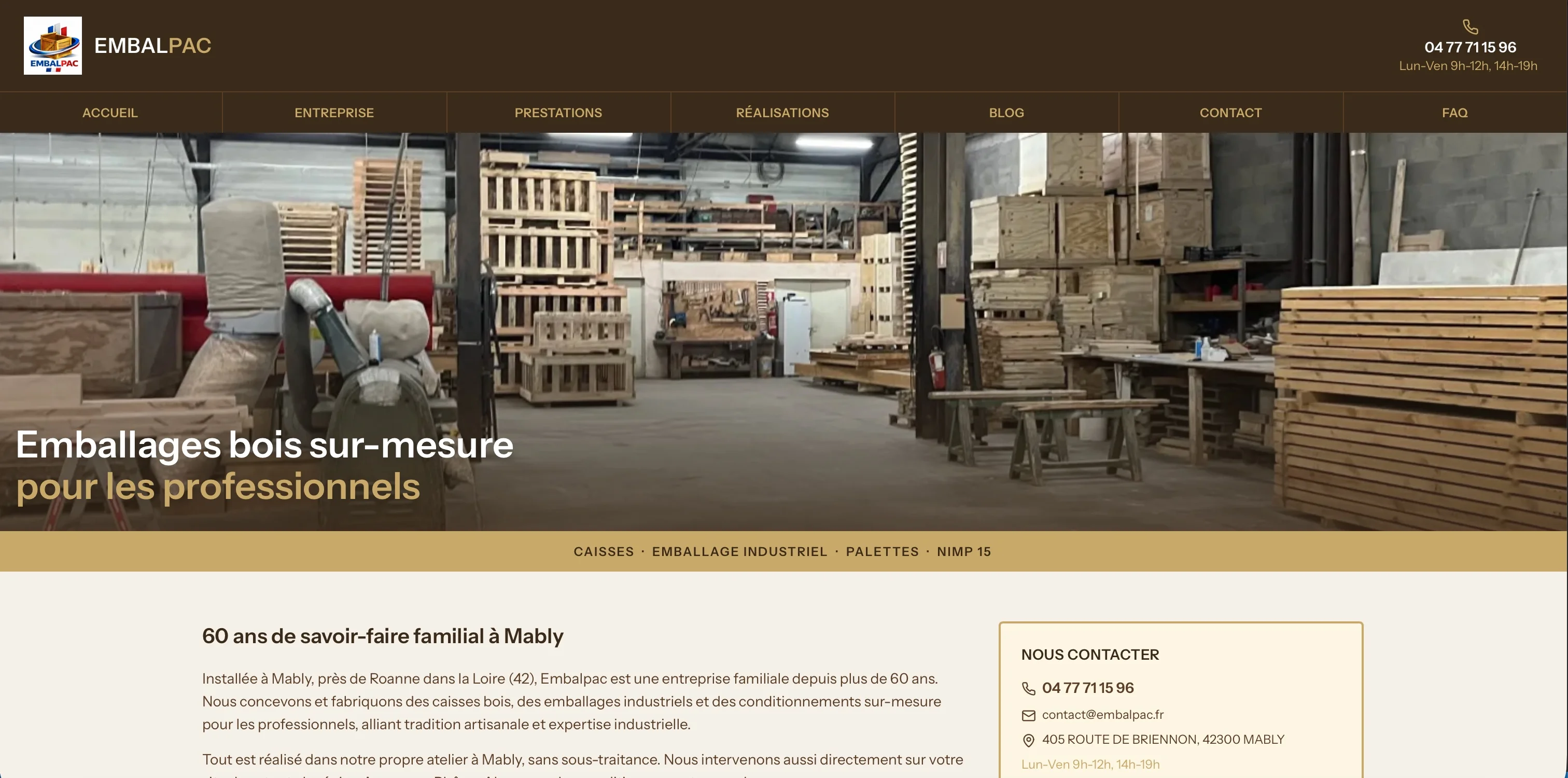 Capture du site Embalpac